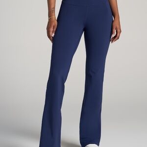 American Tall Balance Open-Bottom Women's Tall Yoga Pants in Midnight Blue Size